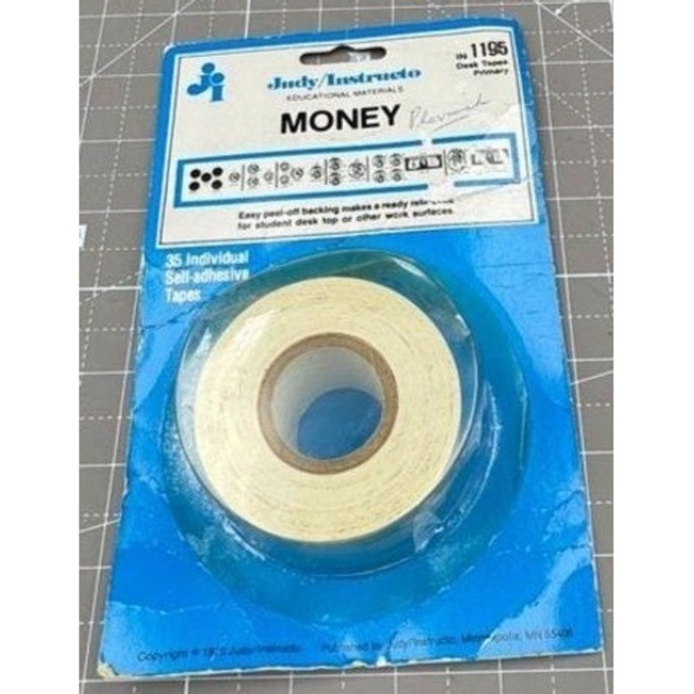 Vintage Money Stickers Judy Self Adhesive Sticker Roll Educational Classroom NOS